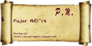Pajer Márk névjegykártya