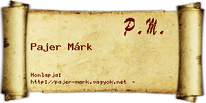 Pajer Márk névjegykártya